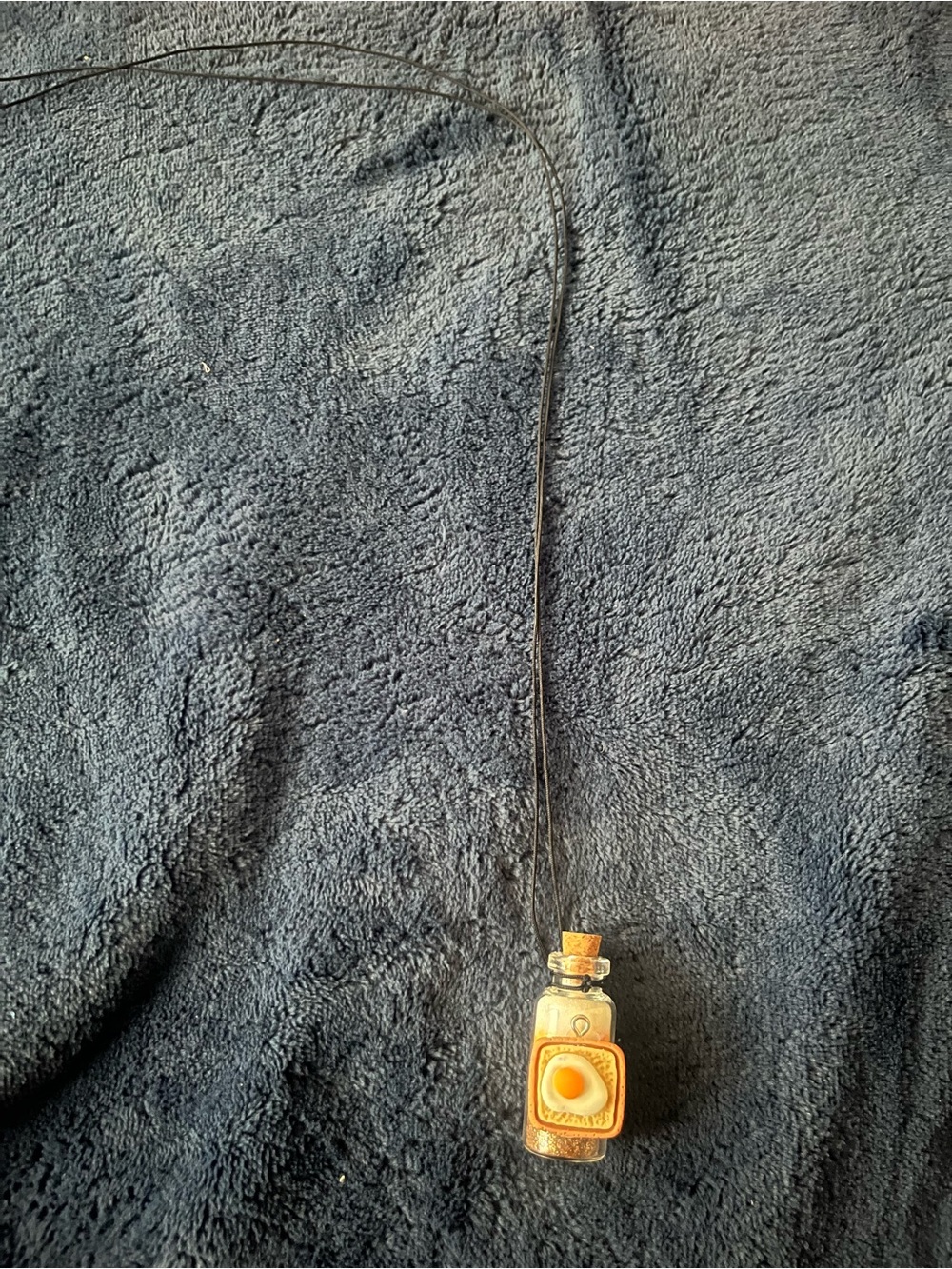 Egg On Toast Fairy Potion Glitter Bottle Necklace w/ Pendant